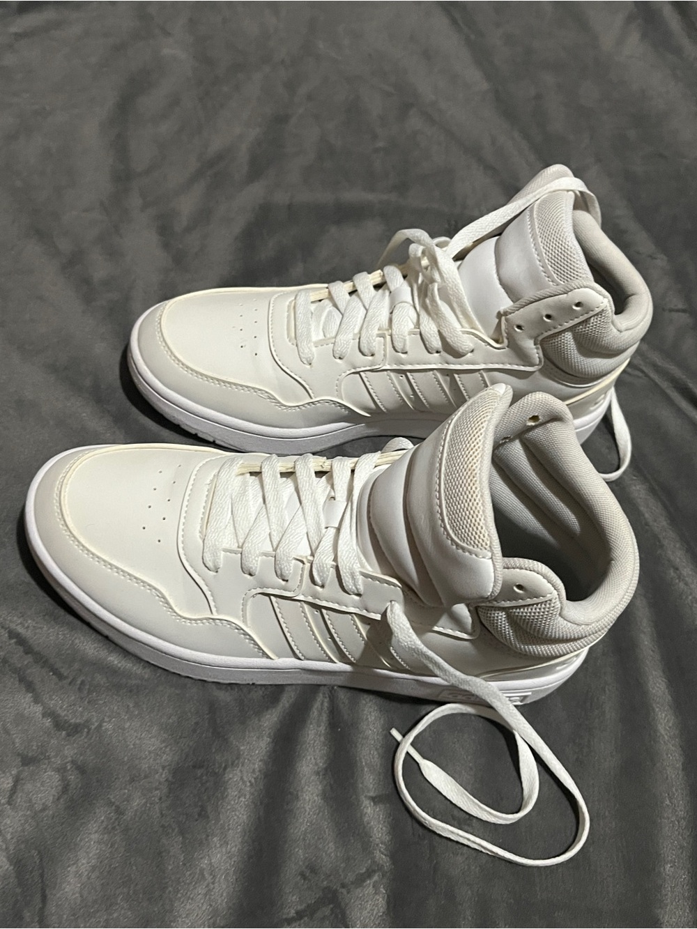 All-White/Cream High Top Sneakers - Clean Leather Design